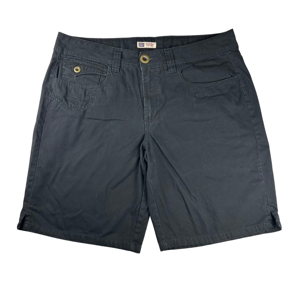 Faded Glory Originals Womens Black Cotton Shorts Size 16 Soot Black